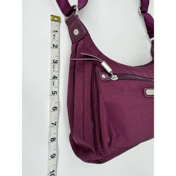 Baggallini Everyday Crossbody Bag Small Hobo Nylon Plum Purple Travel Purse - Picture 4 of 13